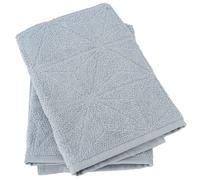 Lot de 2 torchons de cuisine pur coton 50x50 cm OPTICAL bleu capri