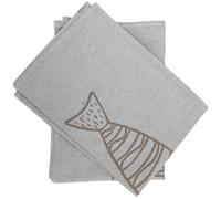 Lot de 2 torchons de cuisine toile 50x70 cm collection MARIS gris