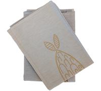 Lot de 2 torchons de cuisine toile 50x70 cm collection MARIS jaune