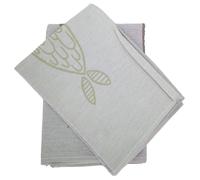 Lot de 2 torchons de cuisine toile 50x70 cm collection MARIS vert