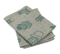 Lot de 2 torchons de cuisine toile 50x70 cm coton CACTUS vert