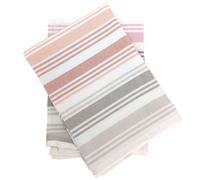Lot de 2 torchons de cuisine toile 50x70 cm LINE rose/orange