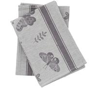 Lot de 2 torchons de cuisine toile collection WINGS 50x70 cm gris