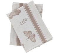Lot de 2 torchons de cuisine toile collection WINGS 50x70 cm marron