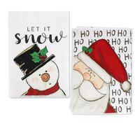 Lot de 2 Torchons de Noël Décoratifs, Décoration de Table de Noël, Torchons de Cuisine Super Doux et Absorbants(40*60), Torchon Cuisine Multi-Usages, Décoration de Noel, Idéal Cadeau de Noel