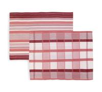 Soleil d'Ocre 712026 Paella Lot de 2 Torchons Jacquard Coton Rose 50 x 70 cm