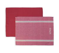 Soleil d'Ocre 712032 Sel et Poivre Lot de 2 Torchons Jacquard Coton Rouge 50 x 70 cm