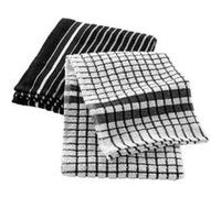 Douceur d'Intérieur Torchons Classico Lot de 2 50 x 70 cm Éponge mineur Noir