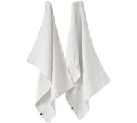MARGAUX - Lot de 2 Torchons Essuie-vaisselle 50x70cm Lin Lavé Craie - Altobuy Blanc G
