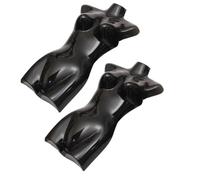 Lot de 2 torses féminins de 72 cm en plastique, haut du corps semi-plastique de couleur noire, buste mannequin, body pour femme, figurine de poupée, mannequin de vitrine avec crochet