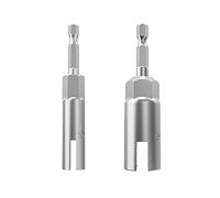 Lot de 2 tourne-écrous à tige hexagonale de 6,35 mm, écrous à aile, clés à douille, embouts pour écrous de panneau, vis, œillets, crochets en C (lot de 2, 2 tailles (10 mm, 16 mm)