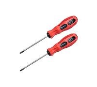 Lot de 2 tournevis cruciformes magnétiques PH0, 7,3 cm, Outillage à Main, Tournevis Cruciforme avec Poignée Rembourrée pour Rénovation ou Construction (Rouge), OFXDD