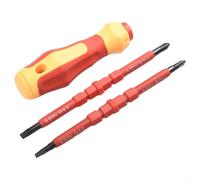 Lot de 2 tournevis en acier au chrome vanadium, poignée ergonomique, pointes magnétisées, PH1, PH2, fente 5,0, 6,0, longueur 15,8 cm, outils d'électricien polyvalents