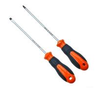 Lot de 2 tournevis longs, 15,2 cm, cruciforme fendue avec poignée en caoutchouc étendue de 150 mm pour outil de réparation Phillips à tête plate