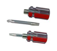 Lot de 2 tournevis multifonctions compacts à double extrémité à tête plate et cruciforme Petit tournevis domestique