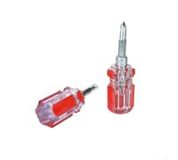 Lot de 2 tournevis Phillips/à tête plate, petit tournevis court portable avec poignée isolée transparente pour réparation électrique et espaces restreints