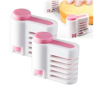 Lot de 2 trancheuses à gâteau, 5 couches réglables pour stratification auxiliaire, outils de guidage fixateur, niveleur de gâteau, tranche à pain, ustensiles de cuisine
