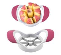 Lot de 2 trancheuses à pommes en acier inoxydable et éplucheur de 8 à 12 tranches (8 tranches rouges)