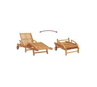 Chaises Longues Vidaxl 2 Pcs Avec Coussins Et Roues Rouges En Bois Massif D'acacia, Chaise Longue Pliable Vidaxl Avec Roues Et Coussin Rouges En Bois Massif D'acacia