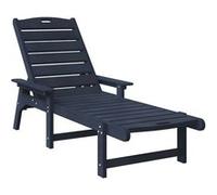 vidaXL Transat 2 pcs Bleu Marine 195,5 x 53 x 98,5 cm Polyéthylène, Chaise Longue Moderne, résistante à l'eau, pour Jardin et terrasse, Dossier réglable, siège détente extérieur