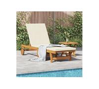 Lot de 2 transat GENERIQUE H. 40 cm en acacia L. 40 cm non pliable