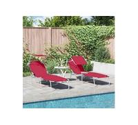 Lot de 2 transat GENERIQUE L. 58 cm H. 77 cm en aluminium pliable