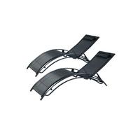 Concept Usine Transats Cali – Lot de 2 ajustables acier 81 cm Qualité premium Noir
