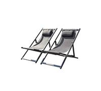 Tevata, Lot De 2 Transats Alu Gris Gris