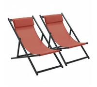 Lot de 2 transats en aluminium terracotta Santiago - Oviala