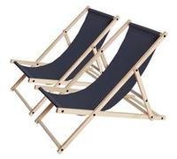 lot de 2 transats en bois chilienne - 107 x 56.5 x 81 cm - gris G