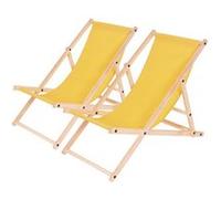 lot de 2 transats en bois chilienne - 107 x 56.5 x 81 cm - jaune G