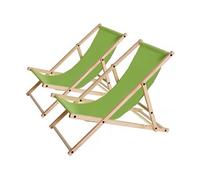lot de 2 transats en bois chilienne - 107 x 56.5 x 81 cm - vert