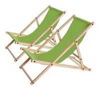 lot de 2 transats en bois chilienne - 107 x 56.5 x 81 cm - vert G