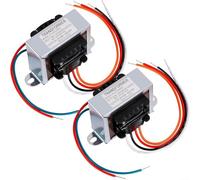 Lot de 2 transformateurs de commande 40 VA 24 V, multi-primaires 120/208/240 V vers 24 V AC, kit de transformateur CVC avec fils à code couleur, boîtier en métal argenté, isolation de classe B pour