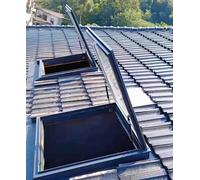 Lot de 2 trappes d'accès de toit transparentes et robustes, fenêtres de toit en verre trempé double couche, couverture de cabanon étanche à la pluie, couvercle de puits de toit incliné (85 x