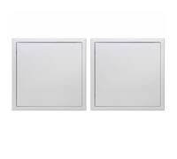 Lot de 2 trappes de visite métallique laquée blanche Semin - 400 mm x 400 mm - ouverture poussez-lâchez - murs et plafonds