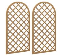 Lot De 2 Treillis Bois Pour Plantes Grimpantes H120 Cm Sapin Pré-Huilé