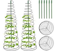 Lot de 2 treillis en spirale en métal pour plantes grimpantes réglables, solides et légers, structure de support, décoration de jardin pour roses, haricots verts et plantes grimpantes pour terrasse et