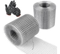 Lot de 2 treillis métalliques - 10 cm x 8 m - Galvanisé à chaud - Maille fine - Protection contre les rats, les écureuils et les oiseaux