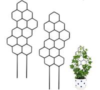 Lot de 2 Treillis Métalliques pour Plantes dIntérieur Support Grimpant en Forme Feuille Pothos Monstera Hoya et