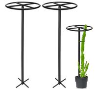 Lot de 2 treillis ronds réglables en métal pour plantes grimpantes - 30,5 x 30,5 x 127 cm - Support vertical durable pour le jardinage, les plantes grimpantes, les arbres, les cactus, le jardin