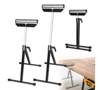 Lot de 2 tréteaux pliables avec roulettes - Réglables de 68 à 108 cm, pieds en caoutchouc antidérapant, capacité 60 kg, idéal pour plan de travail mobile en atelier ou chantier