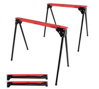 Lot de 2 tréteaux pliables léger - Capacité 760kg - Métal - Tréteaux pour atelier et chantier - Largeur 86cm - Ht 79cm