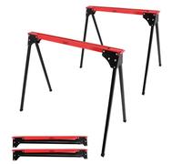 Lot de 2 tréteaux pliables léger - Capacité 760kg - Métal - Tréteaux pour atelier et chantier - Largeur 86cm - Ht 79cm