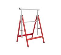 HOMCOM Lot de 2 tréteaux Pliables télescopiques Hauteur réglable 80-130 cm Rouge