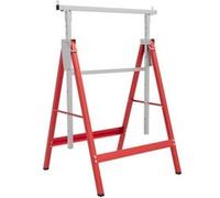 HOMCOM Lot de 2 tréteaux Pliables télescopiques Hauteur réglable 80-130 cm Rouge