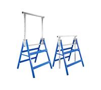 Lot de 2 tréteaux télescopiques en tube en Acier laqué époxy