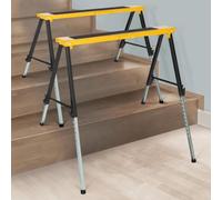 Lot de 2 tréteaux télescopiques pliables large plateau antiglisse