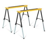 IDMarket - Lot de 2 tréteaux télescopiques pliables large plateau antiglisse