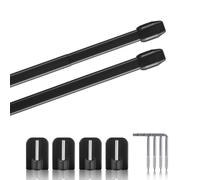 Lot de 2 tringles à rideaux extensibles, 2 tringles à rideaux avec crochets auto-adhésifs - Fixation sans perçage (couleur : noir, taille : 110-150 cm)